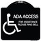 Signmission ADA Access for Assistance Ring Bell W/ New Isa Heavy-Gauge Aluminum Sign, 18" H, BW-1818-24352 A-DES-BW-1818-24352 - alternate 1
